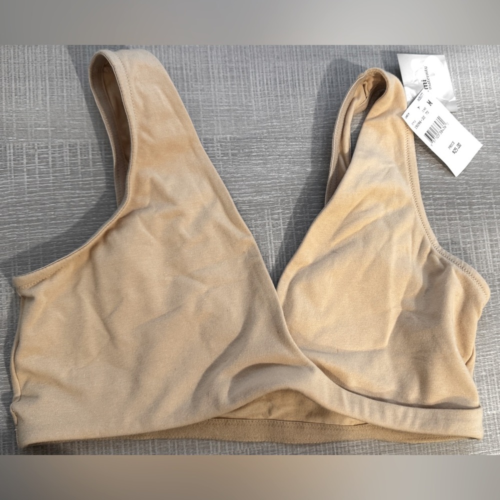 Mimi Maternity Women Nursing Sleep Tan Bra. Size Medium